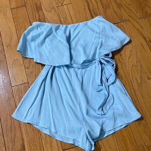 Light Blue strapless Romper Boutique